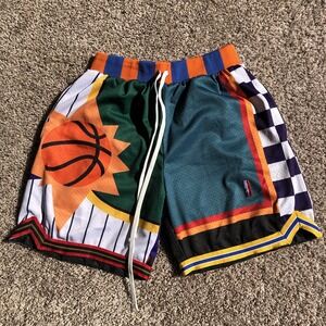 Collect Select Who Cares Swingman Basketball Shorts Mens L Multi NBA Teams Logos